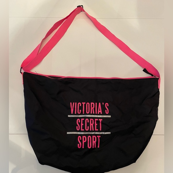 Victoria’s Secret Sport Tote- Black and Pink. 15.5” x 21” - Picture 1 of 6